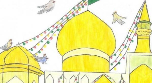 عکس نقاشی حرم امام علی