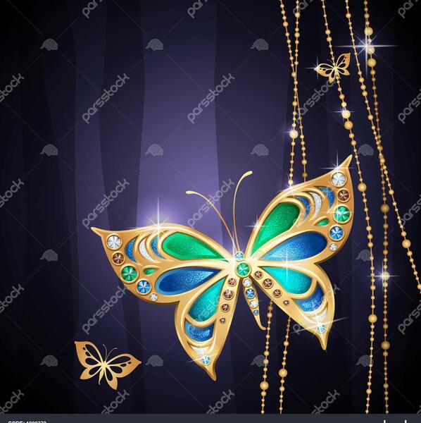 عکس تصویر زمینه پروانه طلایی