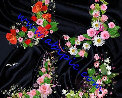 دانلود عکس حاشیه گل دار