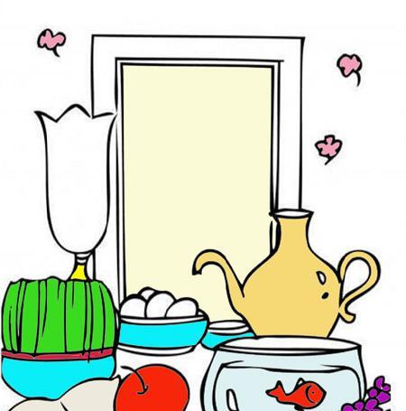 عکس نقاشی سفره ی هفت سین ساده