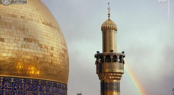 عکس آسمان با رنگین کمان