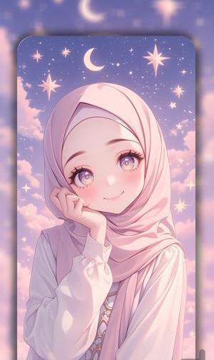 عکس دخترونه با حجاب کارتونی