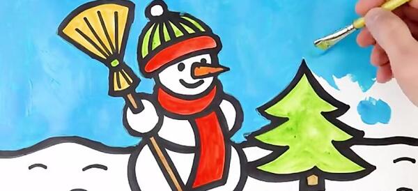 عکس رنگ آمیزی آدم برفی