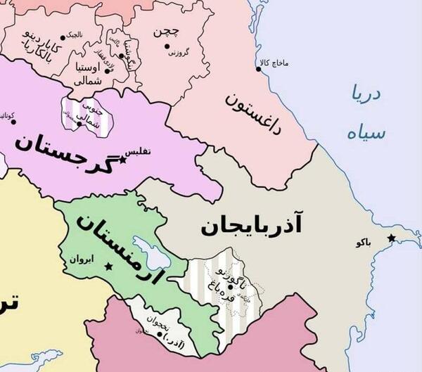 عکس همسایه های ایران روی نقشه