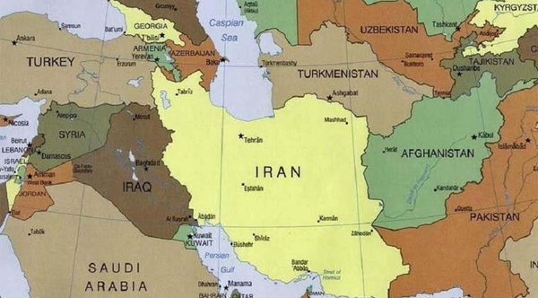 عکس همسایه های ایران روی نقشه