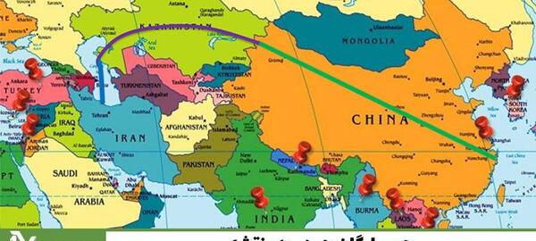 عکس همسایه های ایران روی نقشه