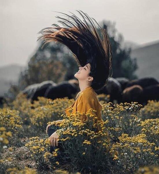 مدل ژست عکس بهاری