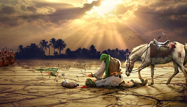 عکس امام حسین علیه السلام در جنگ