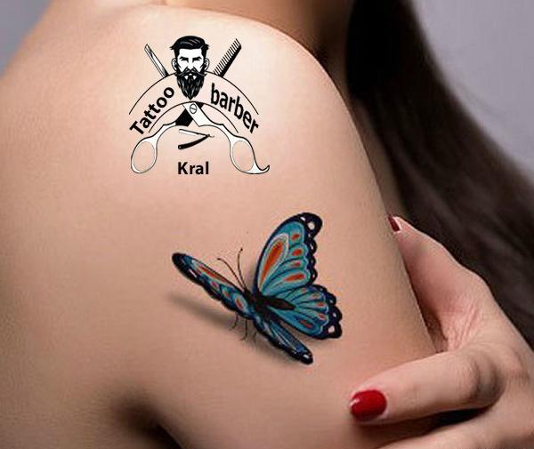 عکس تاتو پروانه سه بعدی