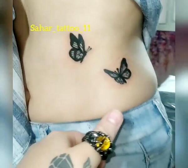 عکس تاتو پروانه سه بعدی