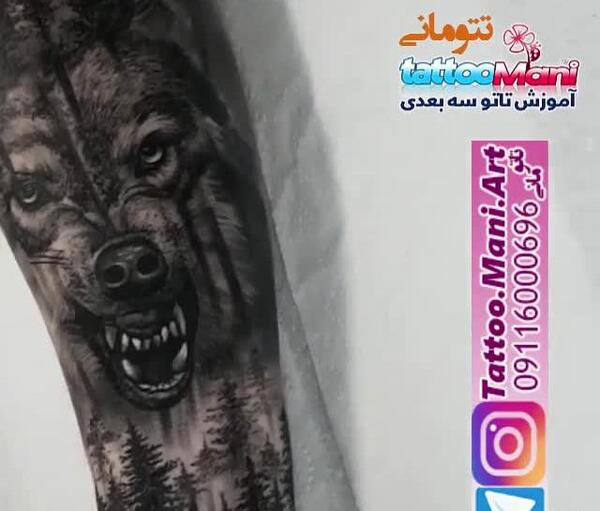 عکس تاتو گرگ روی کاغذ