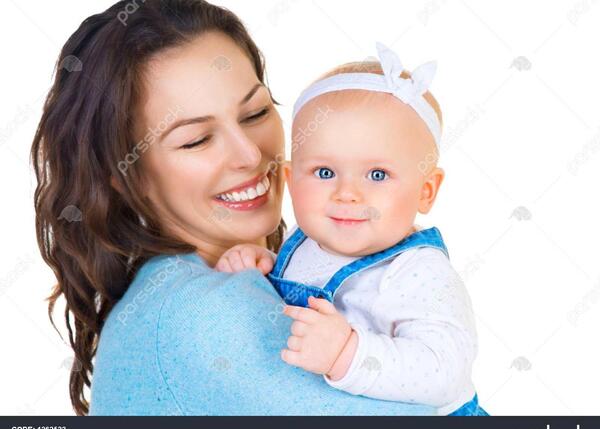 عکس دختر بچه و مادر