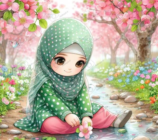 عکس دختر بهاری کارتونی