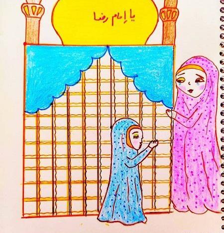 عکس نقاشی امام رضا با آهو