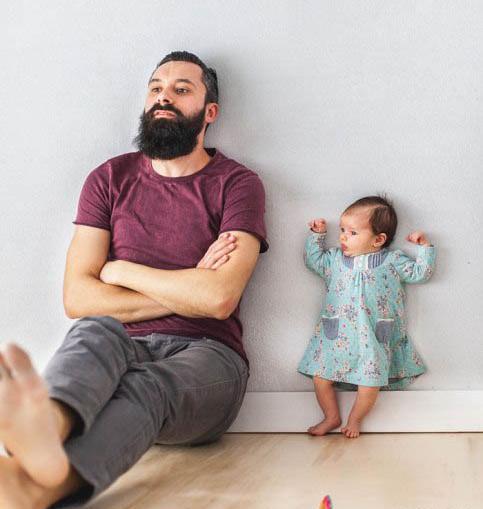 عکس دختر بچه و پدرش