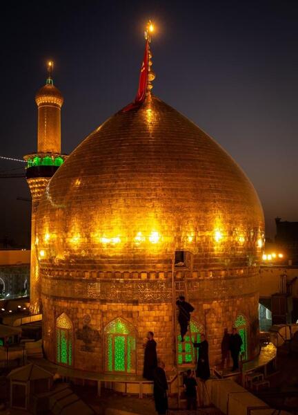 عکس گنبد امام حسین با پرچم مشکی