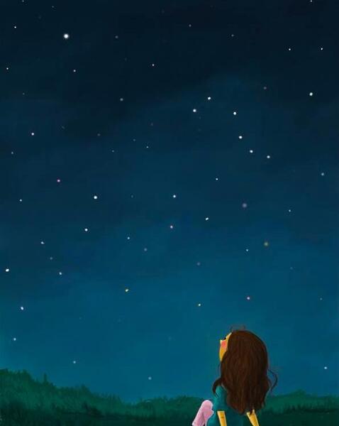 عکس عاشقانه زیر آسمان شب