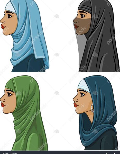 عکس چهار دختر با حجاب کارتونی