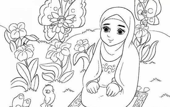 عکس یک دختر با حجاب نقاشی