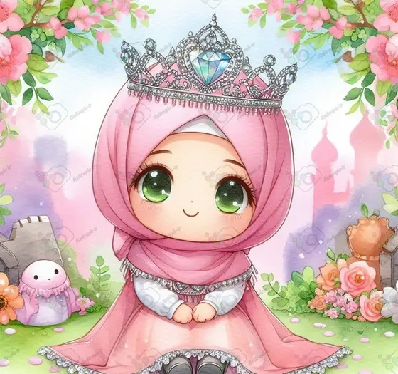 عکس یک دختر با حجاب نقاشی