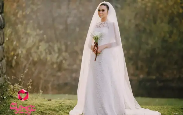 عکس لباس عروس پف دار با حجاب
