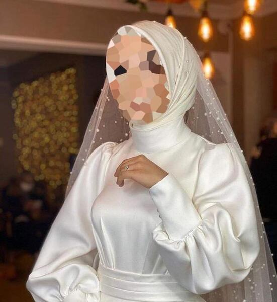 عکس لباس عروس پف دار با حجاب