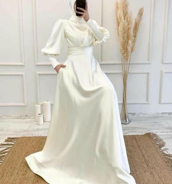 عکس لباس عروس پف دار با حجاب