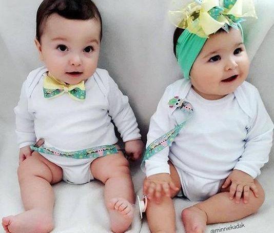 عکس بچه دوقلو دختر و پسر زیبا
