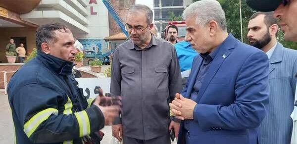 عکس آتش گرفتن بیمارستان قائم رشت
