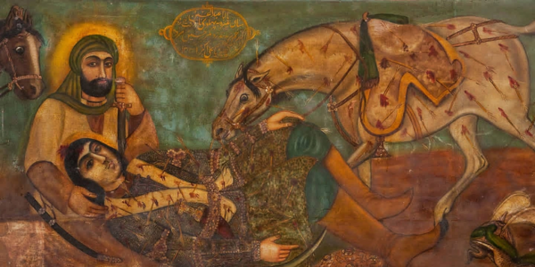عکس نقاشی امام حسین و اسبش