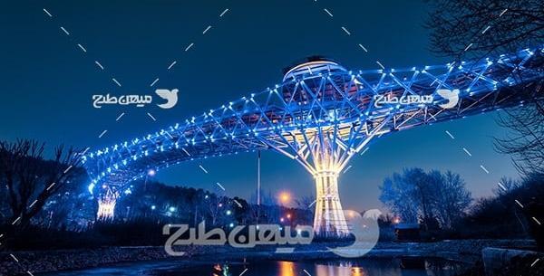 عکس پل طبیعت در شب