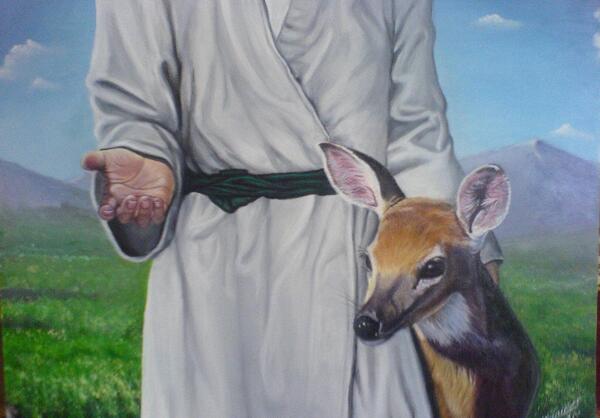عکس امام رضا علیه السلام با آهو