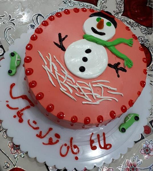 عکس کیک تولد به شکل آدم برفی