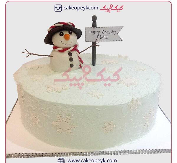 عکس کیک تولد به شکل آدم برفی