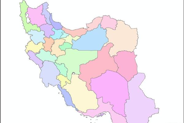 عکس نقشه ی ایران با اسم شهرها
