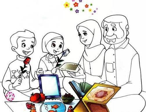 نقاشی عکس سفره هفت سین کارتونی