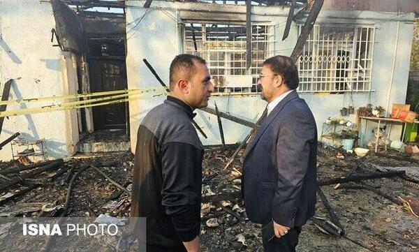 عکس آتش سوزی کمپ لنگرود