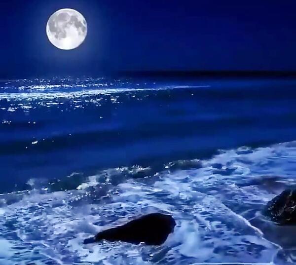 عکس آسمان شب و دریا