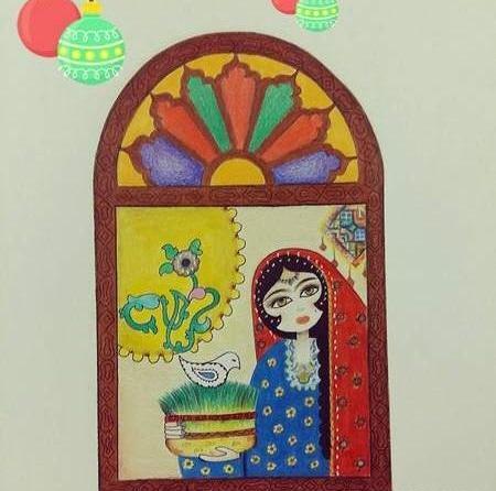 عکس سفره هفت سین ساده برای نقاشی