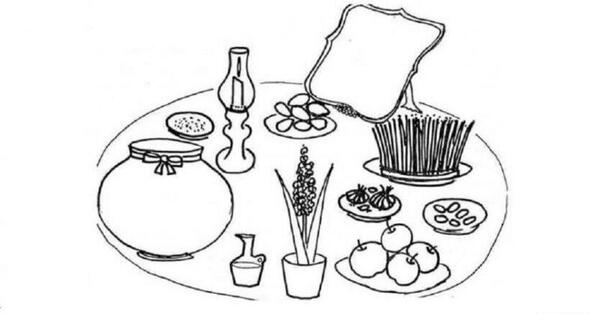 عکس سفره هفت سین ساده برای نقاشی