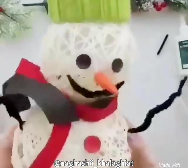 عکس ادم برفی با پنبه