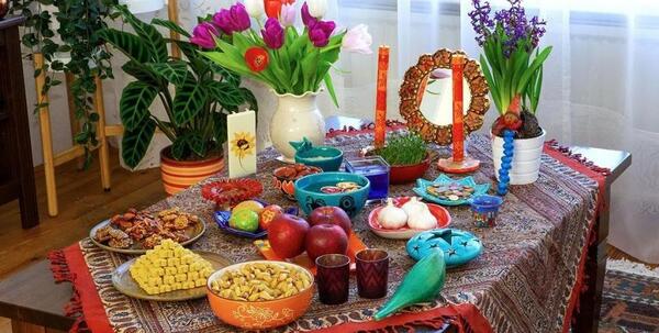 عکس سفره هفت سین با گل
