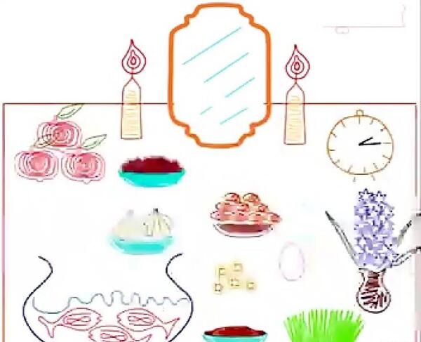 عکس نقاشی سفره هفت سین کلاس دوم