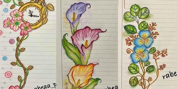 عکس حاشیه گل برای متن