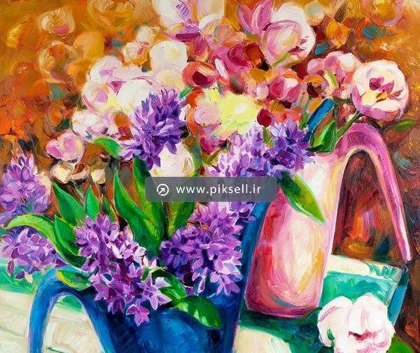 عکس گل در گلدان برای نقاشی