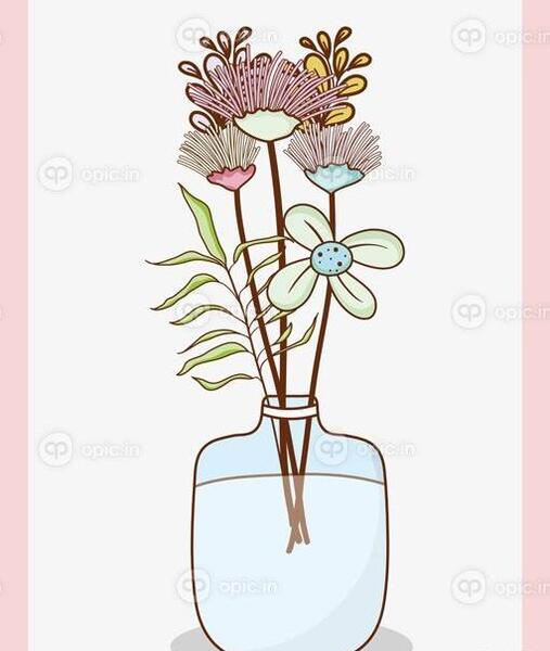 عکس گل در گلدان برای نقاشی