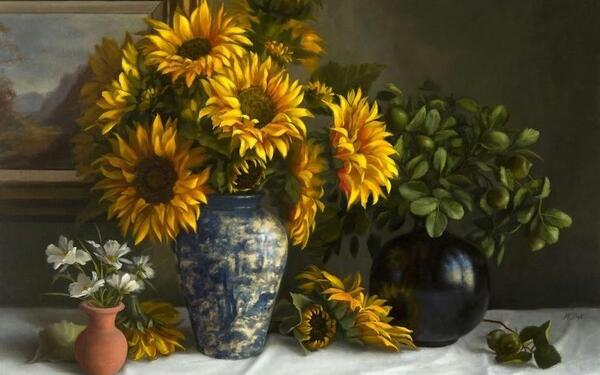 عکس گل در گلدان برای نقاشی