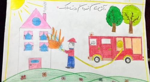 عکس نقاشی روز آتش نشانی