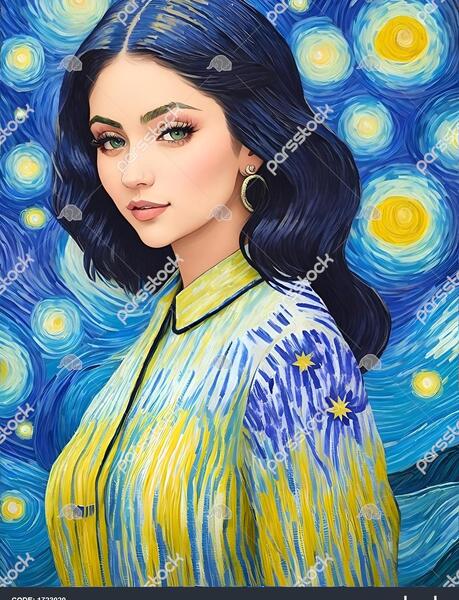 عکس نقاشی آسمان پر ستاره