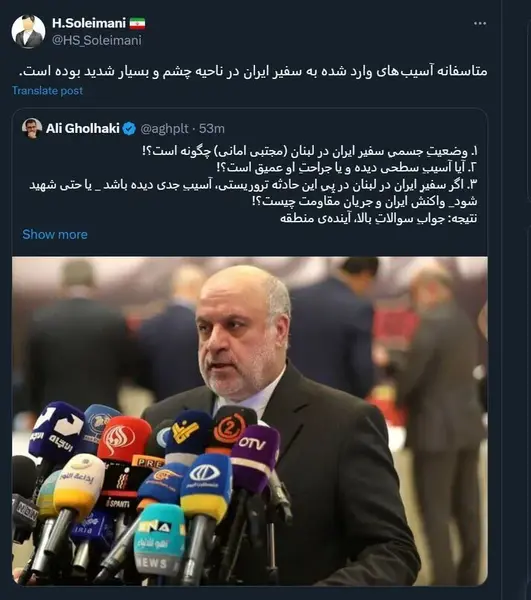 عکس سفیر ایران در لبنان